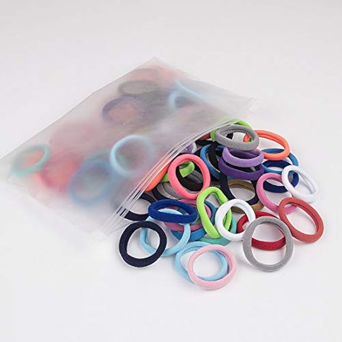 XIMA 60pcs Nylon Elastic Hair Ties Hair Ties Bands Rope No Crease Elastic Fabric Large Stretch Ouchless Ponytail Holders (60pcs-Mix 20colors(HT007)) - Image 5
